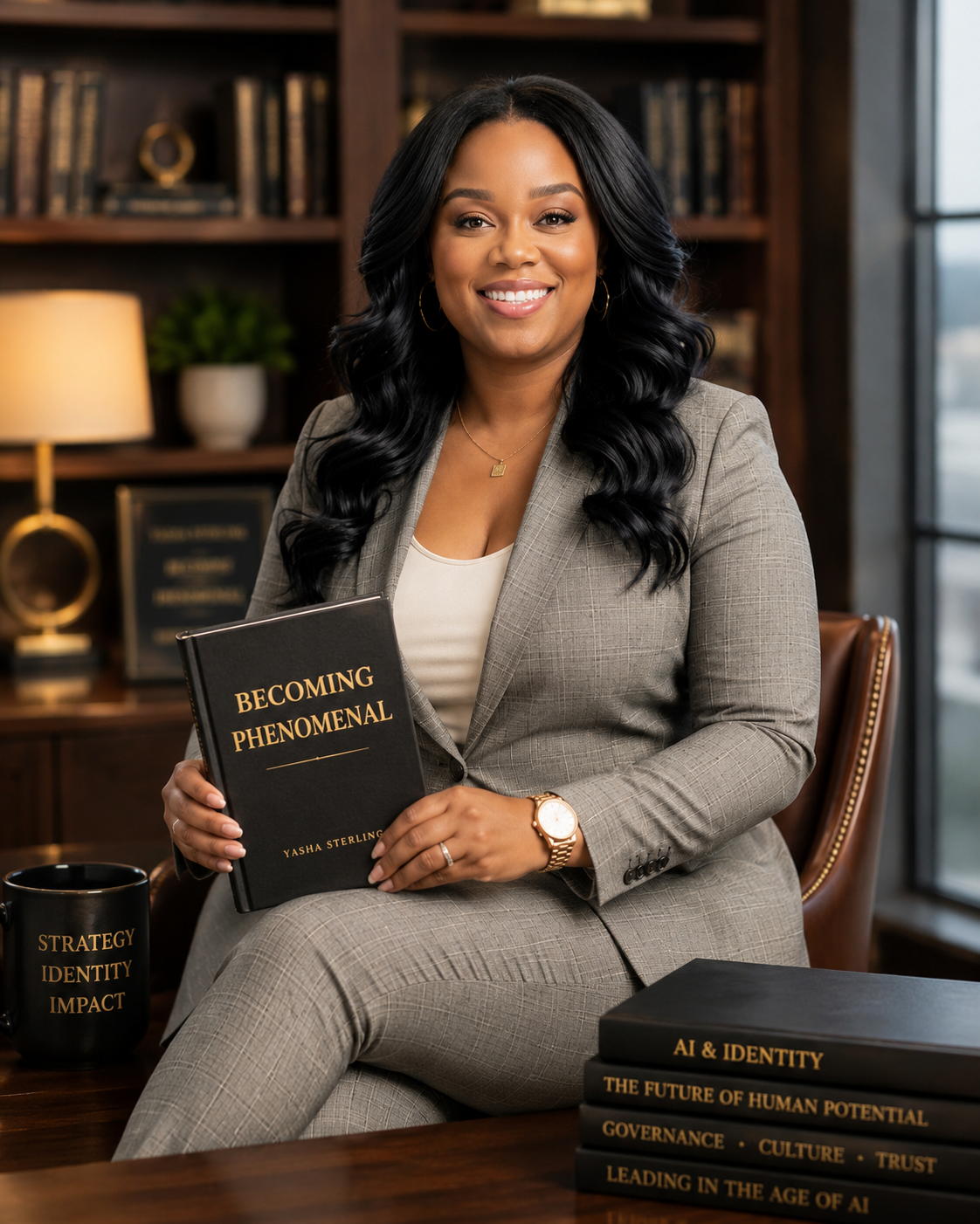 Yasha Sterling holding Becoming Phenomenal